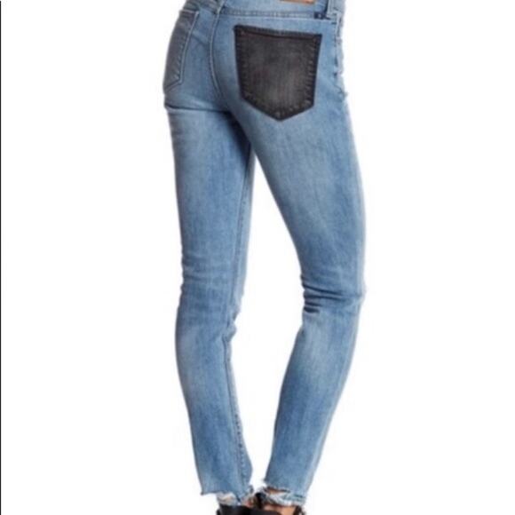 Lucky Brand Medium Wash Distressed Ava Skinny Dark Pocket Jeans Sz 26 - Picture 1 of 10